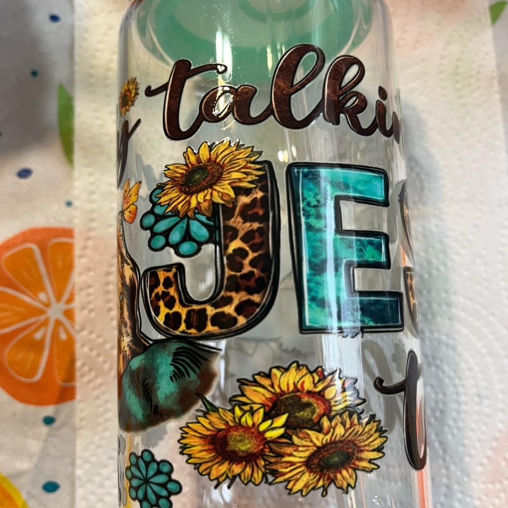 Floral and Leopard Print Tumbler